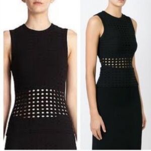 T Alexander Wang Black Laser Cut Perforated Tank Top Size L